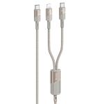 CAVO TYPE-C + TYPE-C + LIGHTNING HOCO U139 2IN1 100W 5A 1.2M GOLD - BLISTER RETAIL