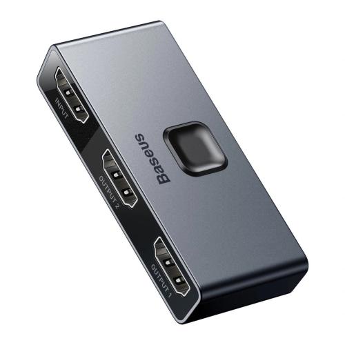 SWITCH VIDEO SPLITTER BASEUS HDMI A 2 X HDMI DISPLAY PORT GRIGIO CAHUB-BC0G - BLISTER RETAIL