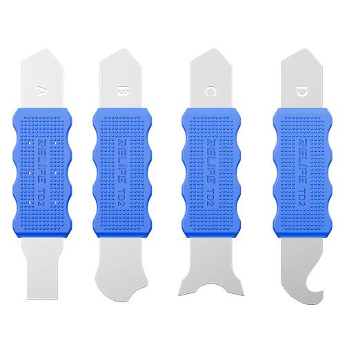 ATTREZZO DI APERTURA CON LAMA RELIFE TD2-PRO (SET 4PZ) PER SMONTAGGIO LCD / BACK COVER / BATTERIA SMARTPHONES