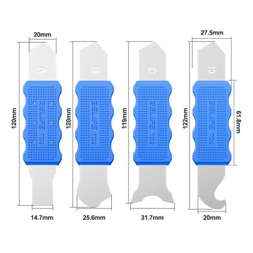 ATTREZZO DI APERTURA CON LAMA RELIFE TD2-PRO (SET 4PZ) PER SMONTAGGIO LCD / BACK COVER / BATTERIA SMARTPHONES