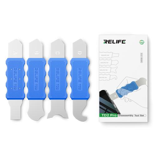 ATTREZZO DI APERTURA CON LAMA RELIFE TD2-PRO (SET 4PZ) PER SMONTAGGIO LCD / BACK COVER / BATTERIA SMARTPHONES