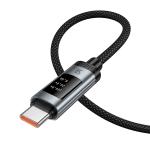 CAVO USB + TYPE-C HOCO U148 100W 5A 1.2M NERO CON DISPLAY - BLISTER RETAIL