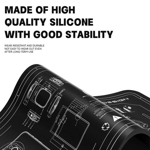 PIANO DA LAVORO LUOWEI LW-M4  TAPPETINO IN SILICONE NERO