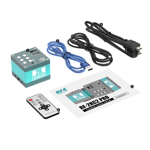 TELECAMERA MICROSCOPICA INDUSTRIALE 2K HD RF4 RF-2KC2PRO PER MICROSCOPIO TRINOCULARE 