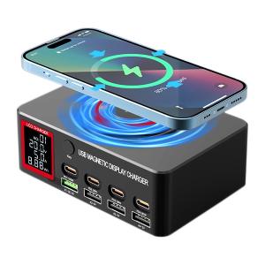 CARICABATTERIE DA BANCO YCS-S500 CON 8 PORTE 140W CON RICARICA WIRELESS 15W 