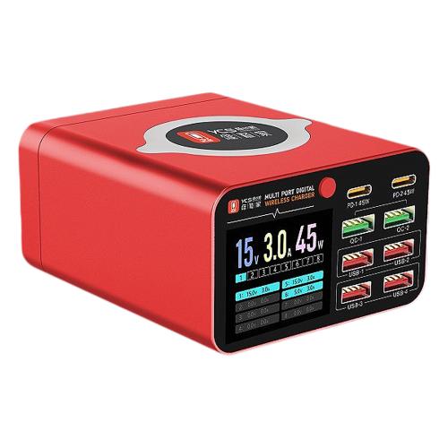 CARICABATTERIE DA BANCO YCS-S550 CON 8 PORTE 80W CON RICARICA WIRELESS 15W