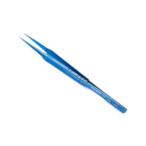 PINZETTA YCS-11C IN TITANIO CON PUNTA DIRITTA BLU Y9090406003