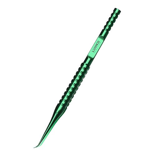 PINZA IN TITANIO LUOWEI BAMBOO-SHAPED A PUNTA CURVA VERDE 0.01mm