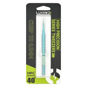 PINZA IN TITANIO LUOWEI BAMBOO-SHAPED A PUNTA CURVA VERDE 0.01mm