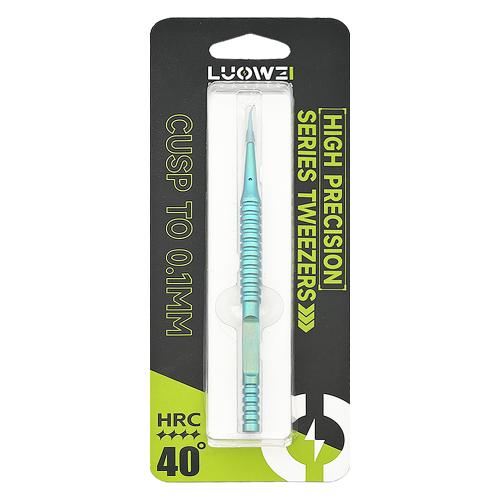 PINZA IN TITANIO LUOWEI BAMBOO-SHAPED A PUNTA CURVA VERDE 0.01mm