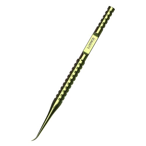 PINZA IN TITANIO LUOWEI BAMBOO-SHAPED A PUNTA CURVA GOLD 0.01mm