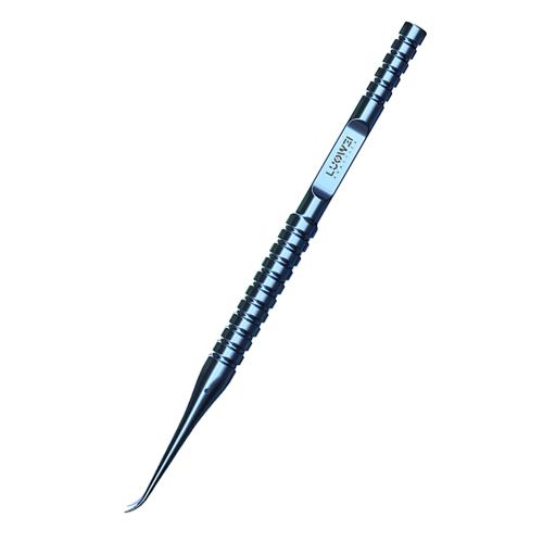 PINZA IN TITANIO LUOWEI BAMBOO-SHAPED A PUNTA CURVA BLU 0.01mm
