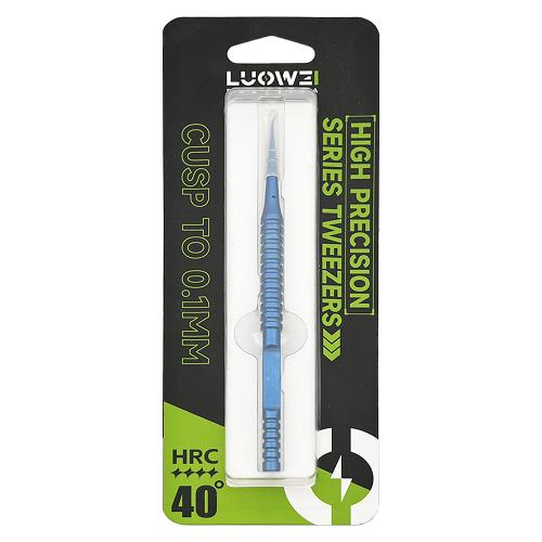 PINZA IN TITANIO LUOWEI BAMBOO-SHAPED A PUNTA CURVA BLU 0.01mm