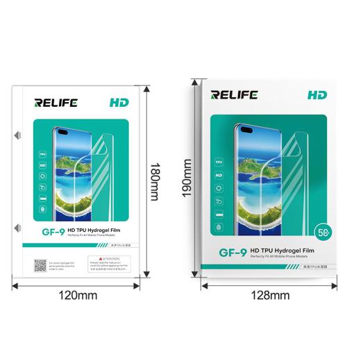 PELLICOLA IDROGEL RELIFE GF-9 HD TPU HYDROGEL FILM TRASPARENTE (CONF. 50PZ)