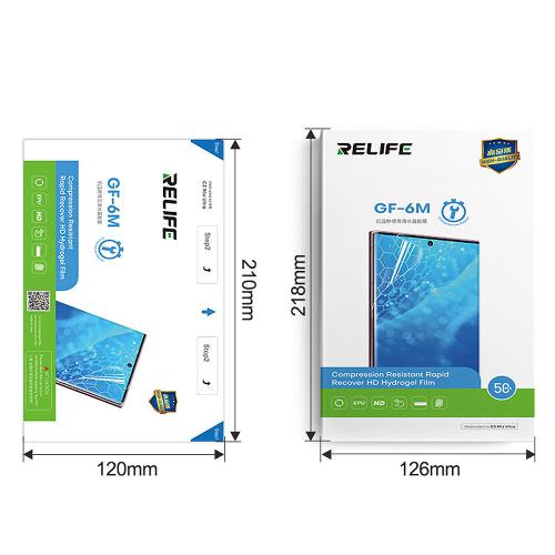 PELLICOLA IDROGEL RELIFE GF-6M HD HYDROGEL FILM TRASPARENTE (CONF. 50PZ)