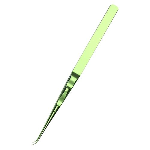 PINZA IN TITANIO LUOWEI NON-SLIP A PUNTA CURVA VERDE 0.1mm
