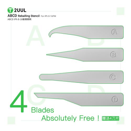 STENCIL PER REBALLING IC CHIP IPHONE SERIES 8-16 2UUL BG01 (Set 4pz)