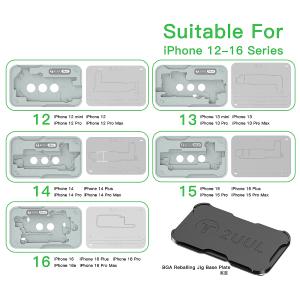 SET PIATTAFORME REBALLING PCB 2UUL BH13 PER IPHONE SERIE 12 - 16 CON BASE MAGNETICA (5in1)