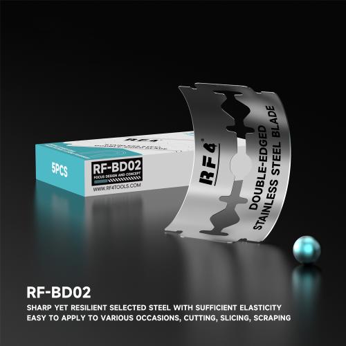 KIT LAMA IN ACCIAIO INOSSIDABILE CON LAMA A DOPPIA FACCIA RF4 RF-BD02 (100 PZ)