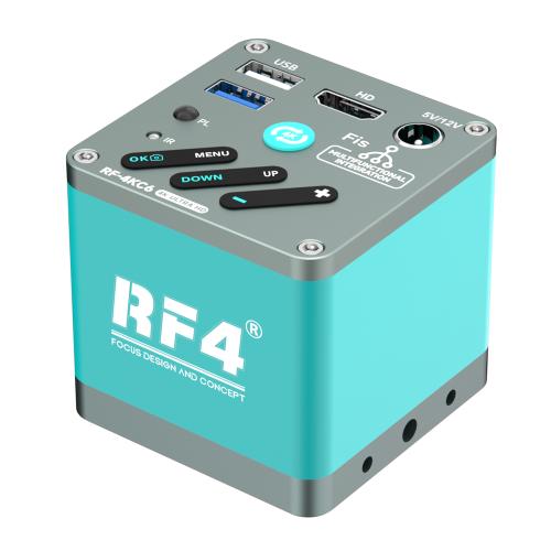 TELECAMERA MICROSCOPICA INDUSTRIALE 4K HD RF4 RF-4KC6 FIS BOX PER MICROSCOPIO TRINOCULARE