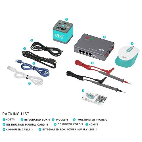 TELECAMERA MICROSCOPICA INDUSTRIALE 4K HD RF4 RF-4KC6 FIS BOX PER MICROSCOPIO TRINOCULARE