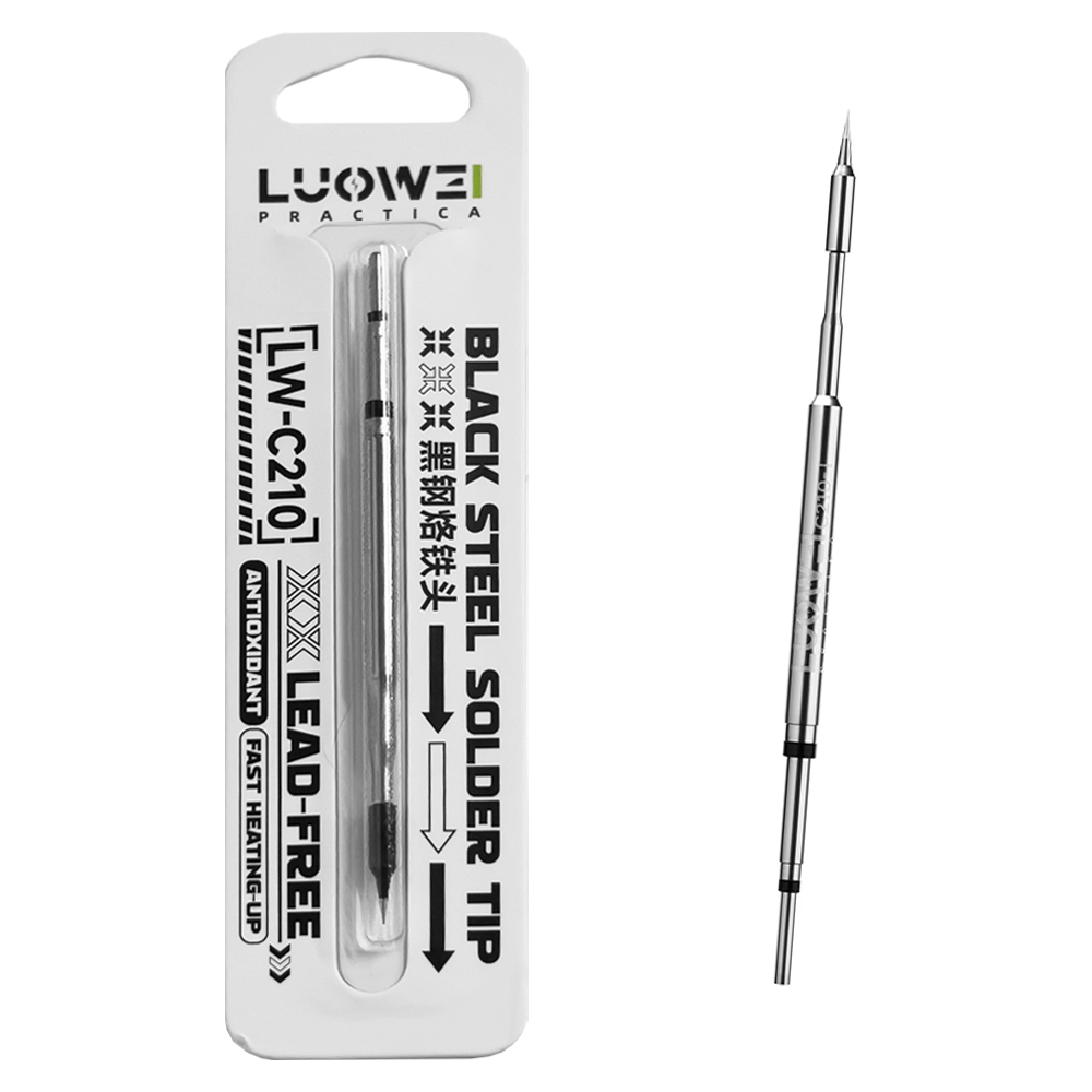 PUNTA PER STAZIONE SALDANTE LUOWEI LW-C210-I  BLACK STEEL DIRITTA