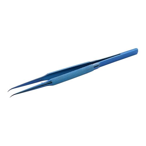 PINZA IN TITANIO LUOWEI NON-SLIP A PUNTA CURVA BLU 0.1mm