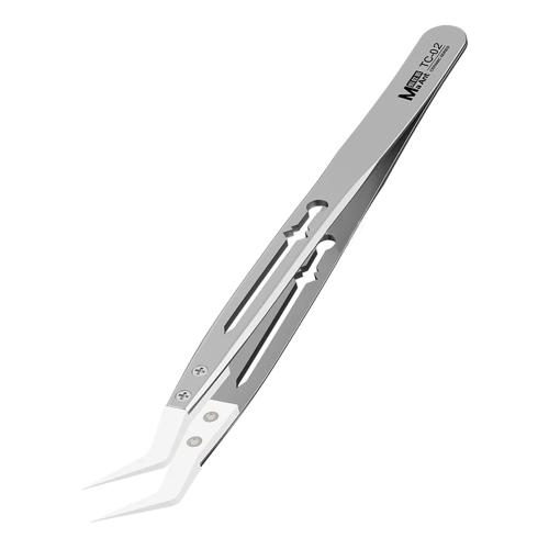 PINZA MAANT TC-02 ANTISTATICA CON PUNTA CURVA IN CERAMICA