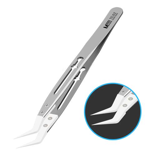 PINZA MAANT TC-02 ANTISTATICA CON PUNTA CURVA IN CERAMICA