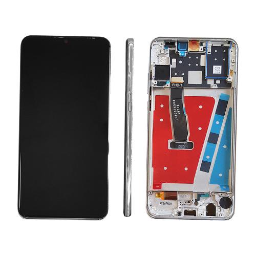 BILDSCHIRM LCD FUR HUAWEI P30 LITE WEISS MIT RAHMEN 48MP (COG)