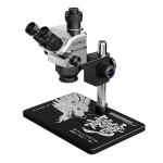 MICROSCOPIO LUOWEI LW-TR03-B3TV TRINOCULARE 7-68X CON INTERFACCIA 0.5 CTV CON BASE IN ALLUMINIO