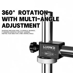 SUPPORTO DI SOSTEGNO PER MICROSCOPIO LUOWEI LW-GK03 CON BRACCIO OSCILLANTE UNIVERSALE NERO