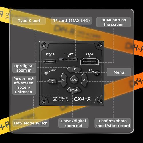 TELECAMERA MICROSCOPICA INDUSTRIALE CON SENSORE IMMAGINE CMOS MEGA-IDEA CX4A