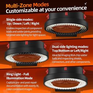 LAMPADA PER MICROSCOPIO YCS 70 ULTRA 144 LED CON ILLUMINAZIONE A ZONE