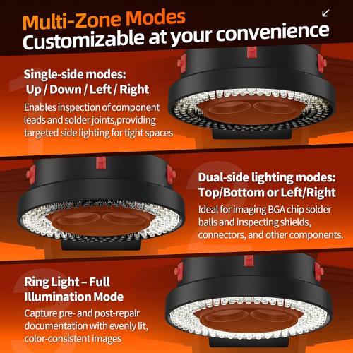 LAMPADA PER MICROSCOPIO YCS 70 ULTRA 144 LED CON ILLUMINAZIONE A ZONE