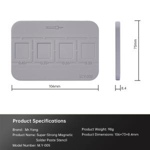 PAD SILICONE MAGNETICO M.Y 005 TAPPETINO GRIGIO PER REBALLING IC CHIP