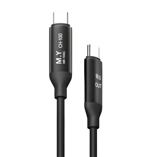 CAVO TYPE-C + TYPE-C M.Y CH-100 CONVERSIONE PROTOCOLLO RICARICA RAPIDA 100W 1.2M NERO 