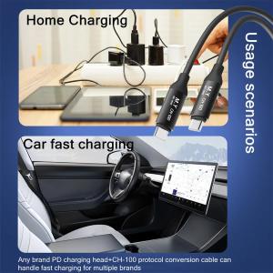 CAVO TYPE-C + TYPE-C M.Y CH-100 CONVERSIONE PROTOCOLLO RICARICA RAPIDA 100W 1.2M NERO 