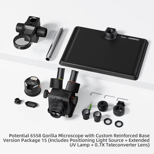 MICROSCOPIO QIANLI GORILLA 6558 TRINOCULARE 6.5-58X CON INTERFACCIA 0.5CTV E LENTE BARLOW 0.7X - NERO (2026 EDITION)