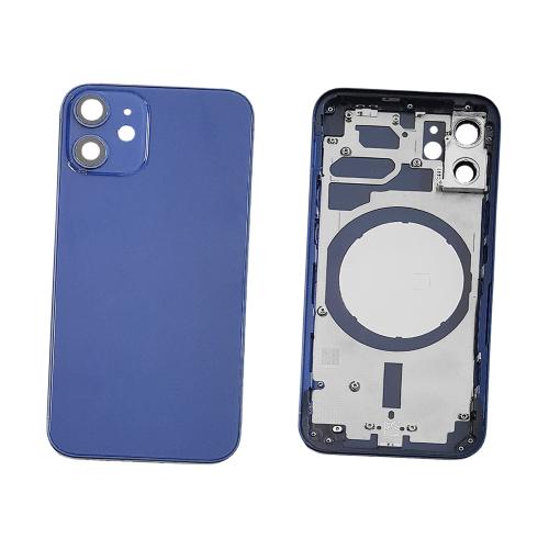 BACK COVER PER IPHONE 12   MINI BLU CON FRAME COMPATIBILE