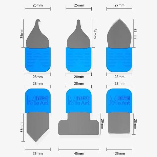 ATTREZZO DI APERTURA CON LAMA MAANT MY-118 (SET 6PZ) PER SMONTAGGIO LCD / BACK COVER / BATTERIA SMARTPHONES
