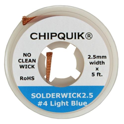 FILO INTRECCIATO DISSALDANTE IN RAME CHIPQUIK SOLDERWICK2.5 2.5mm 5ft NO-CLEAN