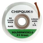 FILO INTRECCIATO DISSALDANTE IN RAME CHIPQUIK SOLDERWICK2.0 2.0mm 5ft NO-CLEAN