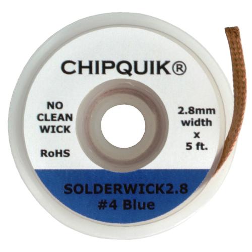 FILO INTRECCIATO DISSALDANTE IN RAME CHIPQUIK SOLDERWICK2.8 2.8mm 5ft NO-CLEAN