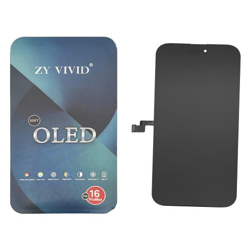 BILDSCHIRM LCD FUR IPHONE 16 PRO MAX SCHWARZ (SOFT OLED ZY IC Austauschbar)