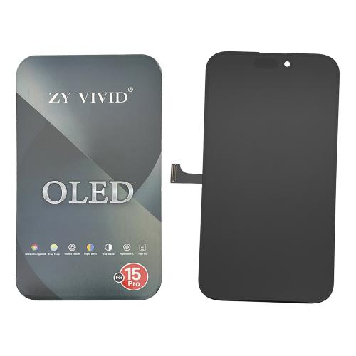 PANTALLA LCD PARA IPHONE 15 PRO NEGRO (HARD OLED ZY IC Cambiable)