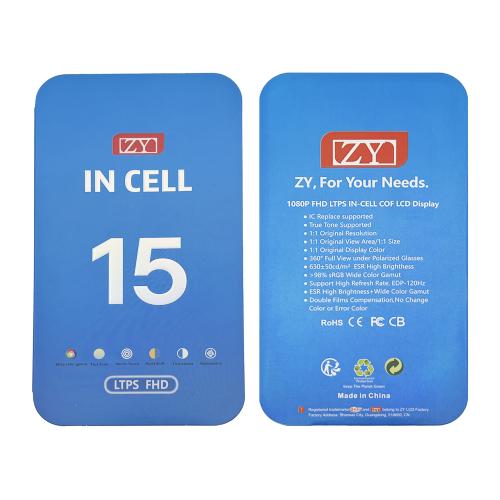 PANTALLA LCD PARA IPHONE 15 NEGRO (INCELL ZY LTPS IC Cambiable) 