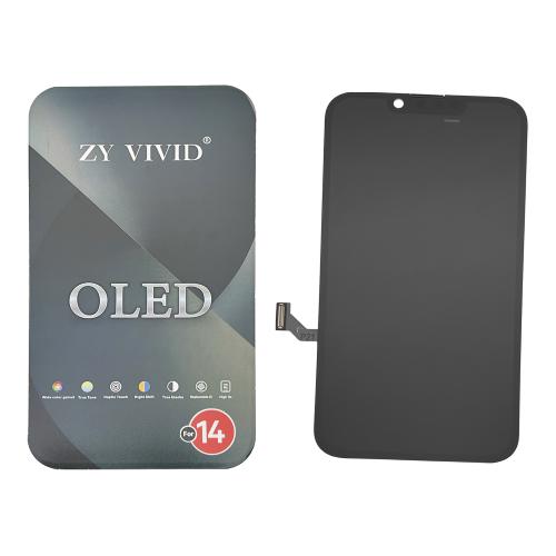 BILDSCHIRM LCD FUR IPHONE 14 SCHWARZ (HARD OLED ZY IC Austauschbar)