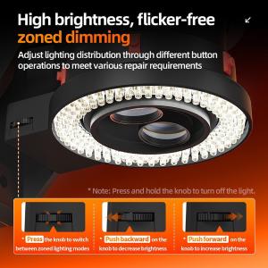 LAMPADA PER MICROSCOPIO M.Y 70 ULTRA 144 LED CON ILLUMINAZIONE A ZONE