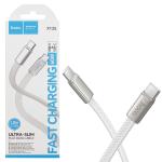 CAVO TYPE-C + TYPE-C HOCO X125 60W 3A 1M BIANCO - BLISTER RETAIL